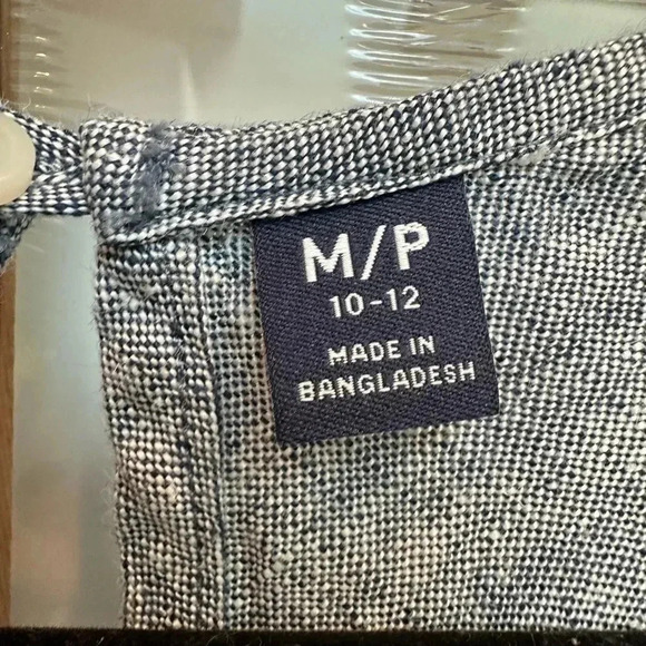 Lands' End Sleeveless Linen A-Line Shift Dress Chambray Navy Size M Petite 10/12 - Picture 8 of 11